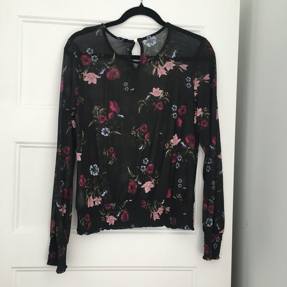 Floral Print Sheer Blouse - Picture 1 of 4